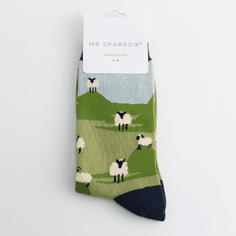 Mr Sparrow Men's Highland Sheep Socks - Sky Blue alternative