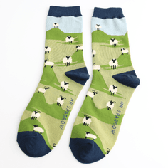 Mr Sparrow Men's Highland Sheep Socks - Sky Blue
