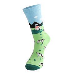 Mr Sparrow Men's Cows in the Field Socks - Blue alternative