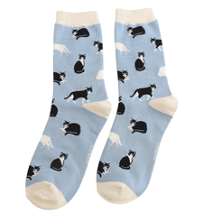 Miss Sparrow Women's Black & White Cat Matchbox Socks alternative