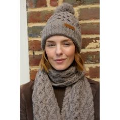 Pachamama Enniskerry Mushroom Merino Bobble Beanie Hat alternative