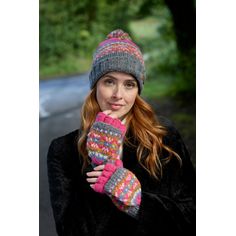 Pachamama Iona Pink Roll Back Beanie Hat alternative