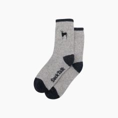 Greyhound Grey Embroidered Wool Socks