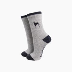 Greyhound Grey Embroidered Wool Socks alternative
