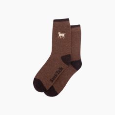 Golden Labrador Brown Embroidered Wool Socks