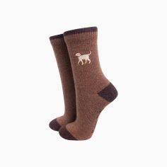 Golden Labrador Brown Embroidered Wool Socks alternative
