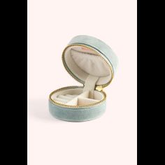 Powder Swooping Swallows Round Velvet Jewellery Box alternative
