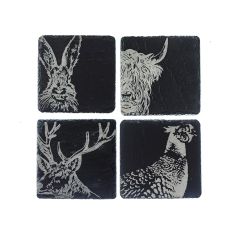 Selbrae House Country Animals Slate Coasters - Set of 4