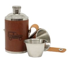 Land Rover Hunter 6oz Hip Flask with Two Cups