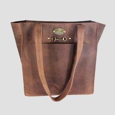 Grays Charlotte Tote Bag in Hunter Leather with Snaffle Bit
