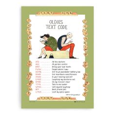 Tottering Oldie’s Text Code Tea Towel
