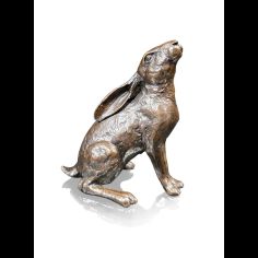 Richard Cooper Small Hare Moon Gazing Bronze Sculpture