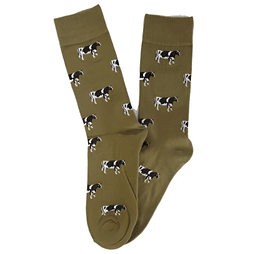 Men's Green Cow Socks