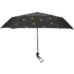 Black &amp; Gold Bee Print Compact Umbrella
