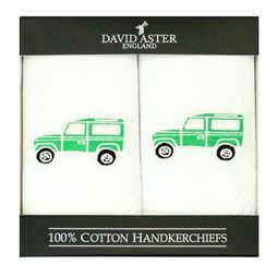 Green Land Rover Embroidered Handkerchiefs
