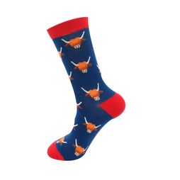 Men's Navy Highland Cow Socks