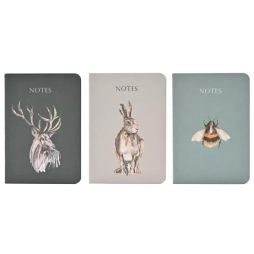 Meg Hawkins 3 Pack of A6 Note Books - Stag, Hare &amp; Bee