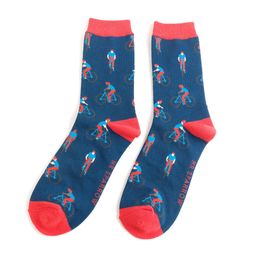Men's Cyclists Navy/Red Socks