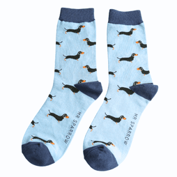 Mr Sparrow Little Sausage Dogs Denim Socks
