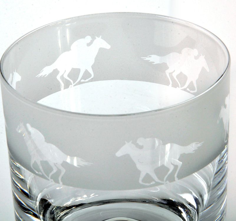 Bicchiere Da Whisky The Milford Collection - Cavallo Da Corsa Inciso A Mano, 30cl, Regalo Perfetto Per Gli Amanti Dei Cavalli