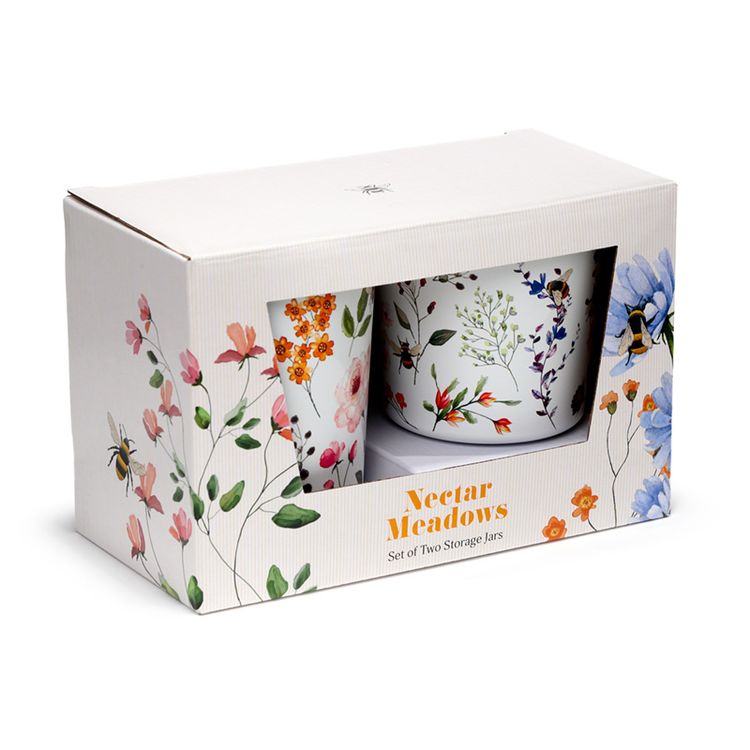 Puckator The Nectars - Set Tazza E Sottobicchiere In Porcellana Meadow Bee - Capacità 300 Ml - Regalo In Scatola Decorativa