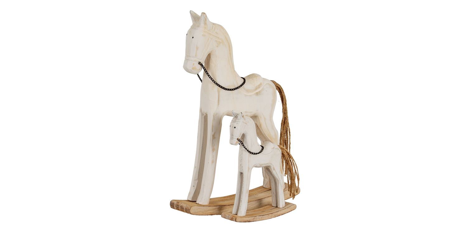Buy Whitewashed Rustic Rocking Horse only £14.40