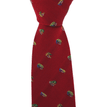 Soprano Red Woven Silk Country Tie with Fly Fishing Hook Design additional 2