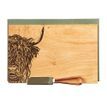 Selbrae House Highland Cow Oak Cheese Board &amp; Knife Set additional 1