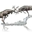 Richard Cooper Limited Edition Dawn Duel - Rutting Stags Bronze Sculpture additional 1
