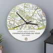 Personalised Present Day Map Compass Wooden Clock additional 3