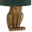 Antique Gold Hare Table Lamp With Green Velvet Shade additional 2