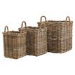Set of 3 Kubu Rattan Square Storage Baskets additional 1