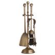 Ball Topped Fireside Companion Set In Antique Brass additional 2