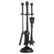 Ball Topped Fireside Companion Set In Black additional 2