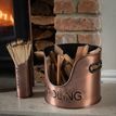 Copper Finish Logs And Kindling Buckets &amp; Matchstick Holder additional 6
