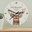Personalised Watercolour Stag Wooden Clock additional 2
