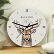 Personalised Watercolour Stag Wooden Clock additional 4