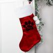 Personalised Paw Print Red Stocking additional 3