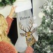 Personalised Stag Silver Grey Stocking additional 2