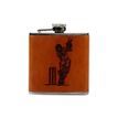 Selbrae House Cricket Engraved Leather Wrapped Hip Flask additional 1