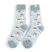 Miss Sparrow Jack Russells Powder Blue Winter Ladies Socks additional 1