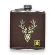 6oz Brown Leather Stag Flask Set additional 2
