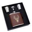 6oz Brown Leather Stag Flask Set additional 3