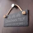 Personalised I Bloody Love My Bicycle Slate Hanging Sign additional 1