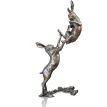 Richard Cooper Medium Hares Boxing Bronze Sculpture additional 1