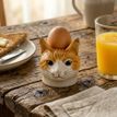 Quail Ceramics Ginger and White Squash Face Cat Egg Cup additional 4