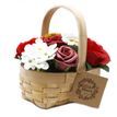 Medium Red Soap Flower Bouquet in Wicker Basket additional 1