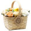 Large Orange Soap Flower Bouquet in Wicker Basket additional 1