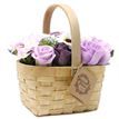 Large Lilac Soap Flower Bouquet in Wicker Basket additional 1