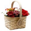 Large Red Soap Flower Bouquet in Wicker Basket additional 1